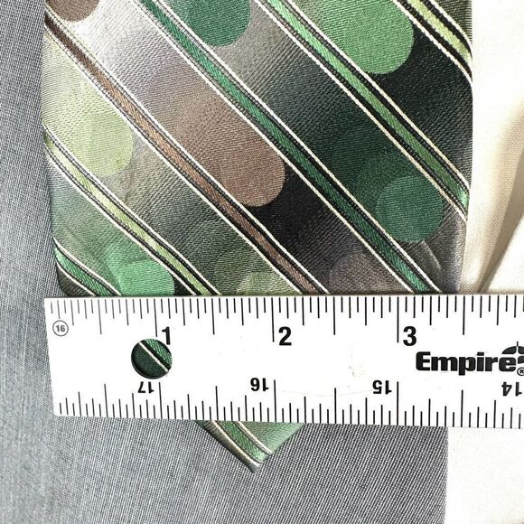 Van Heusen Green Diagonal Stripe Dot Silk‎ Tie NWOT 3.5 x 58 - Picture 5 of 5